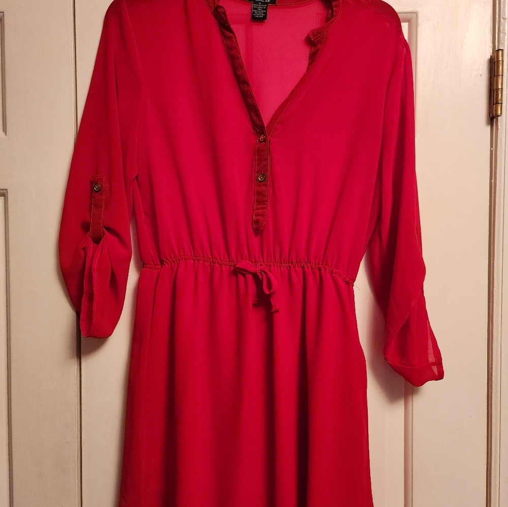 Red shear blouse